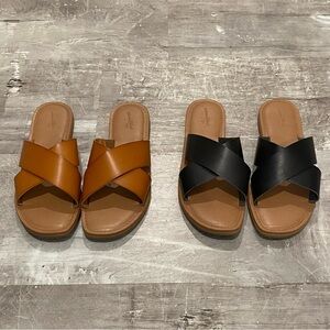 Women’s Bundle of Brown and Black Sandals Size 8